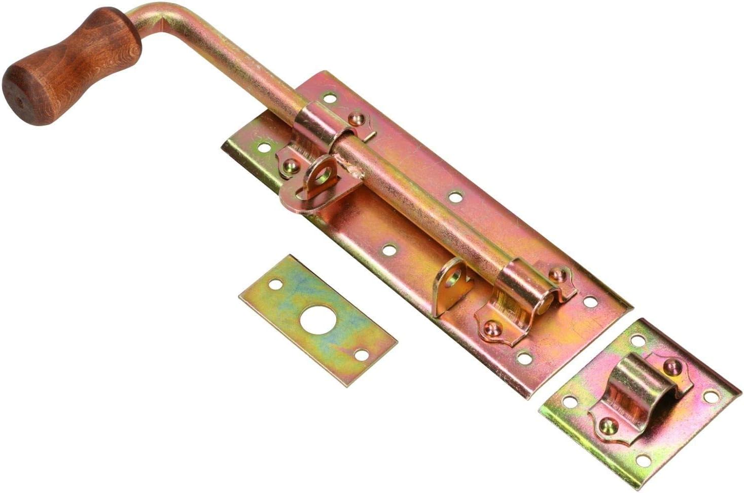 KOTARBAU® 275 mm (10.63 in) Left Bolt Gate Latch Door Latch Lock Barrel Bolt Shed Barn Chicken Coop Galvanized Yellow