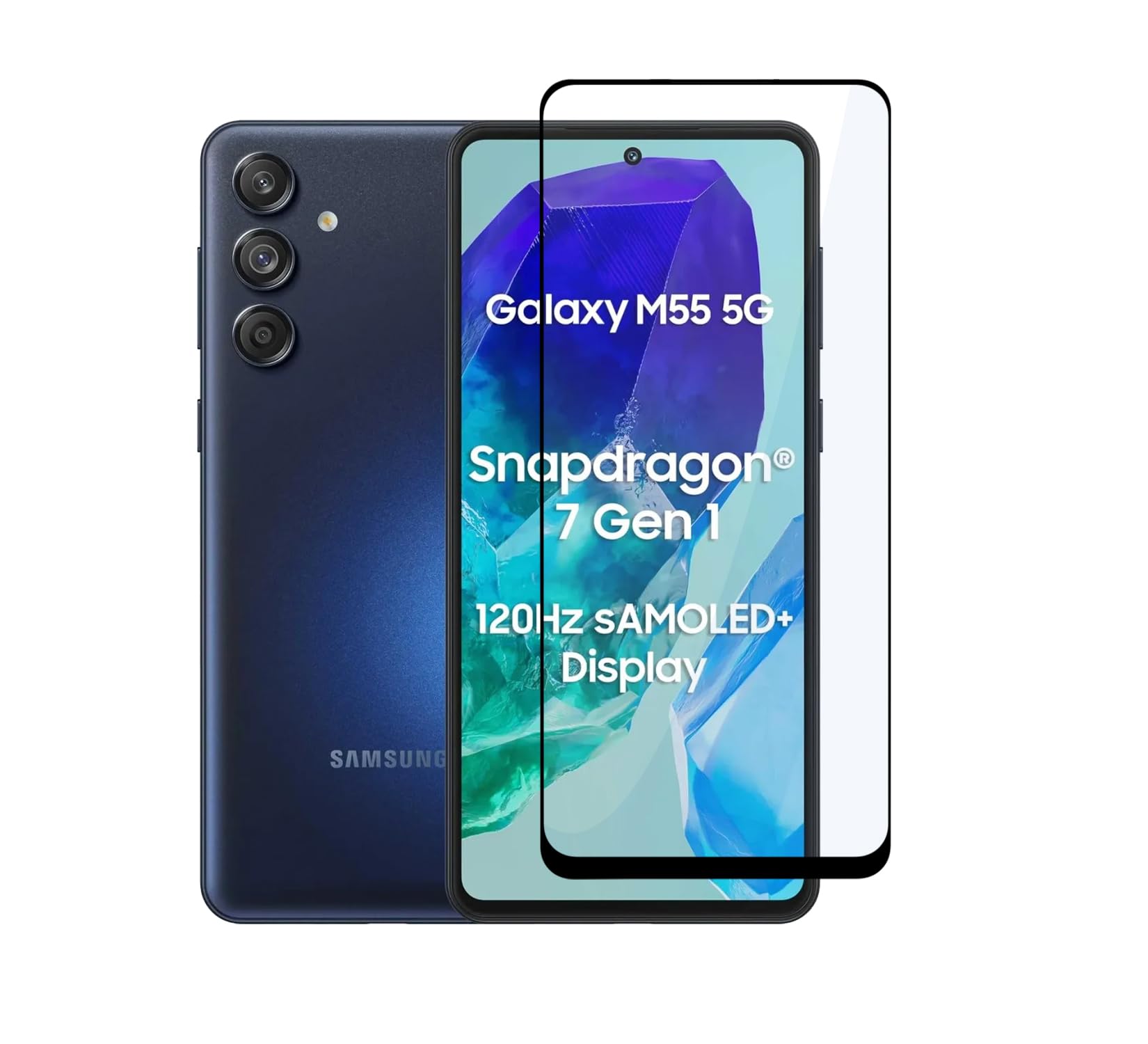 CEDO Samsung Galaxy M55 / M55s / F55 (5G) Tempered Glass | Screen Protector Full HD Quality Tempered Glass Anti-Scratch Edge to Edge Coverage with Easy Installation Kit (Black) (B0D35PWZVW) Amazon Price History, Amazon Price Tracker