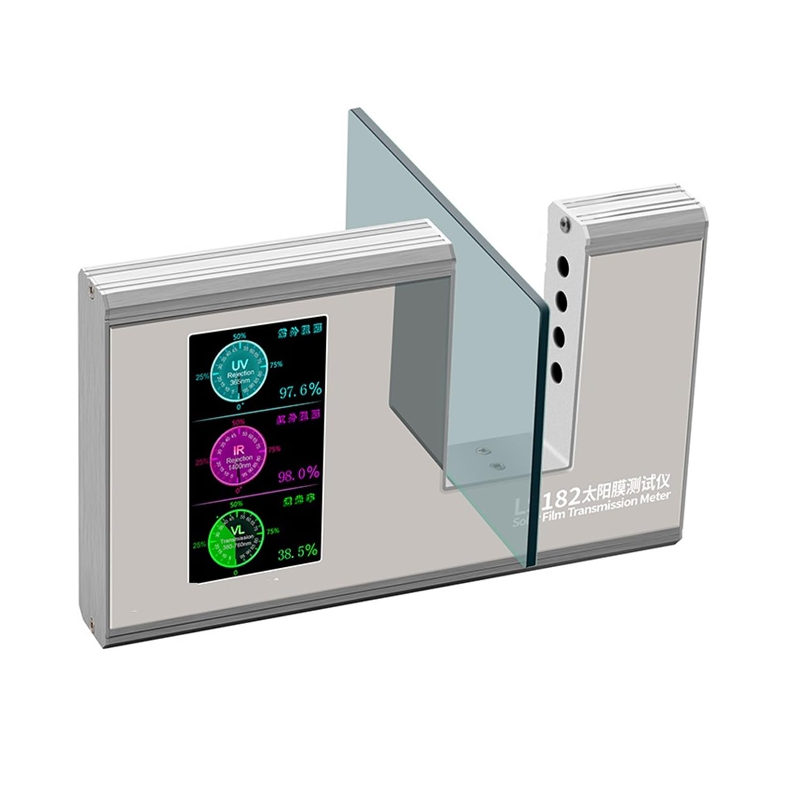 Medidor de Tinte, Medidor de transmisión UV 182, 950 nm, 1400 nm y medidor de transmisión de película IR completo