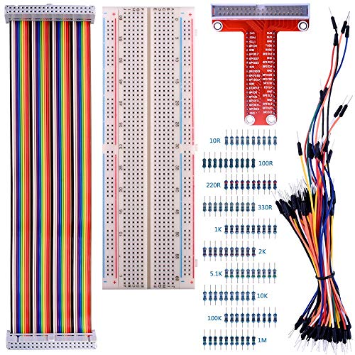 kuman for Raspberry Pi 4B 3B+ Kit, 830 MB-102 Tie Points Solderless Breadboard