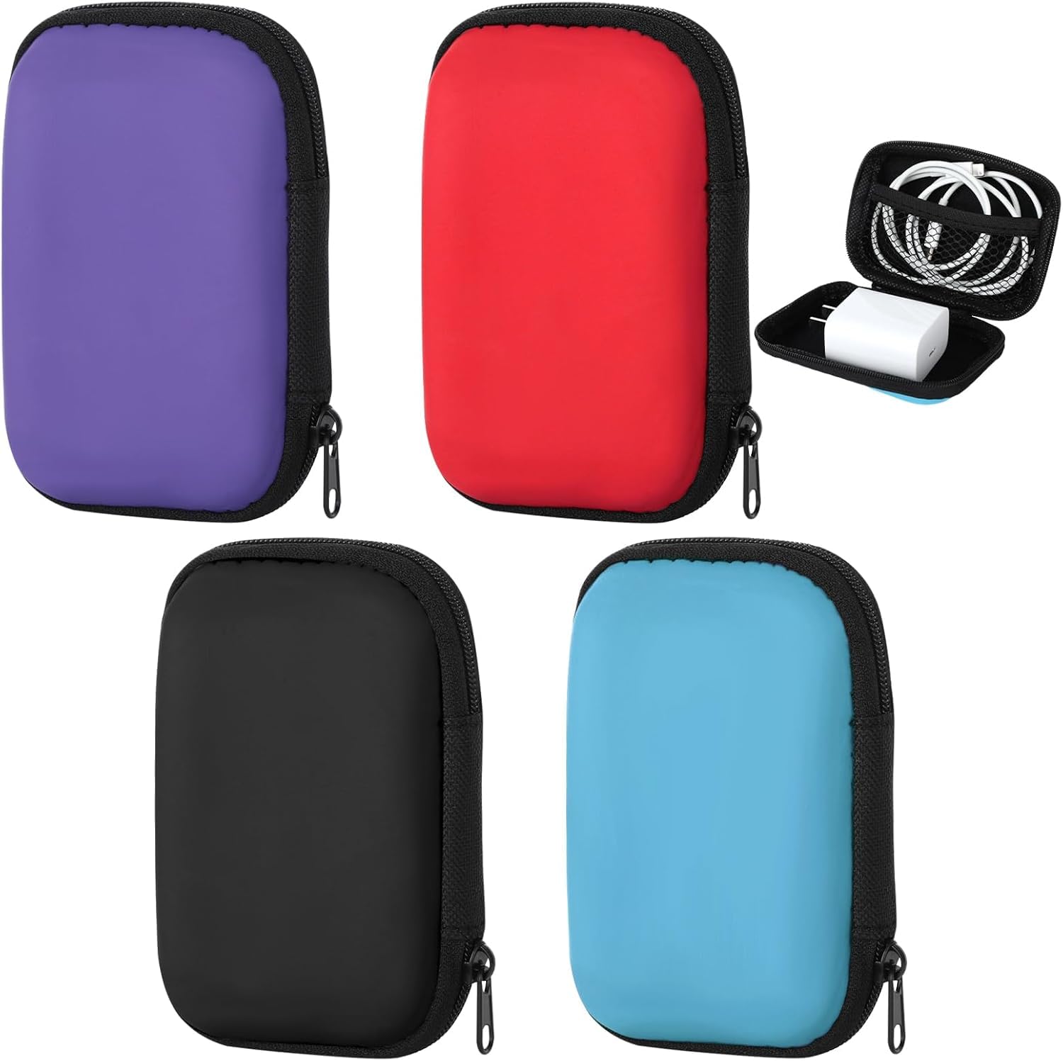 Qichan 4 Pcs Playing Card Case, Waterproof and Scratch Resistant Playing Card Box with Zipper
