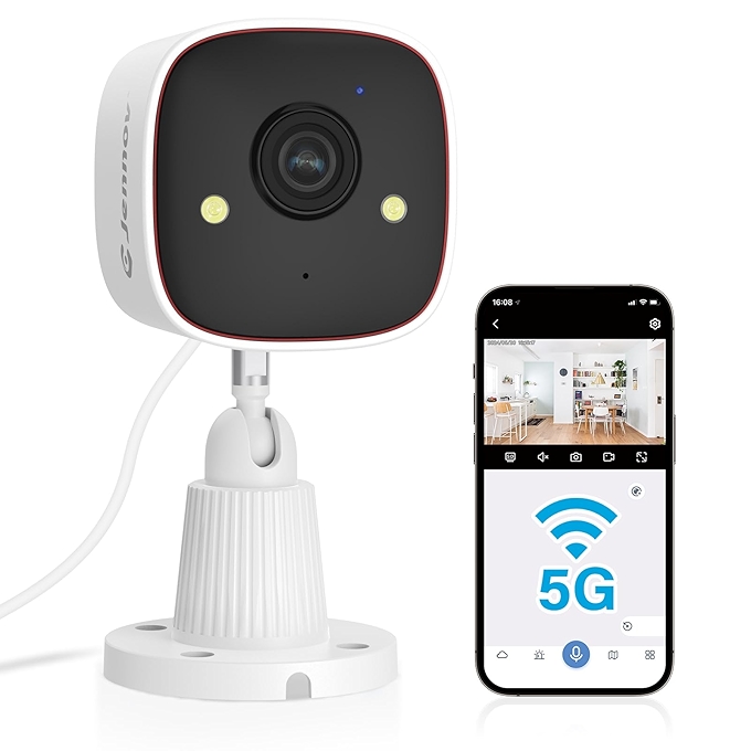 Jennov 2K无线监控摄像头 - 室内外安全摄像头，彩色夜视，AI人形运动检测，双向音频，IP66防水