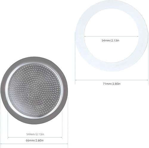 Miniatura 6 de Easyworkz Diego - Máquina de café expreso para estufa, 6 tazas de 10 onzas, con sellos de junta de silicona y reemplazo de pantalla de filtro