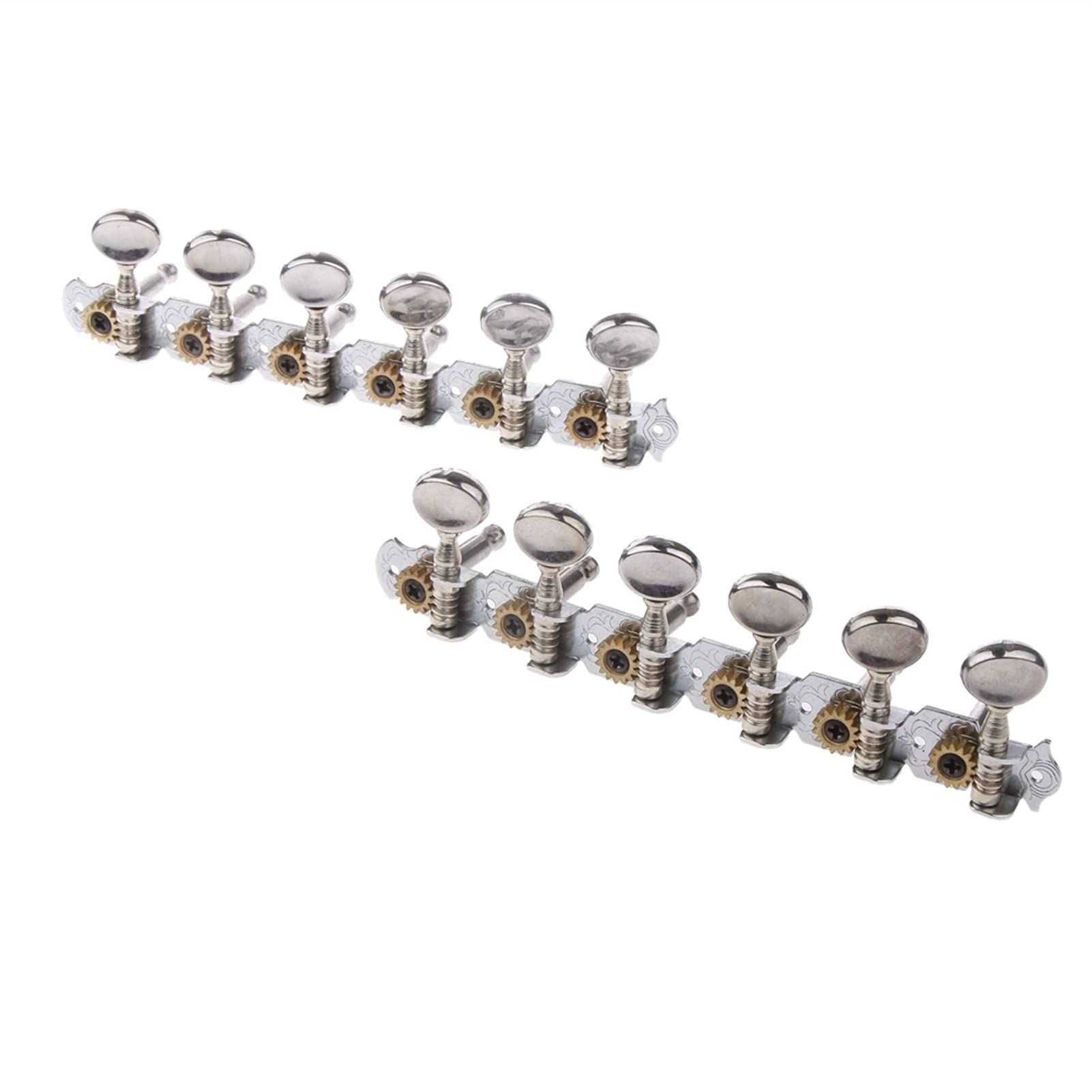 Pioli Chitarra Corde Ricambio L + R Sintonizzatori Tuning Pegs con Acc d'Argento per Chitarra Acustica A 12 Corde