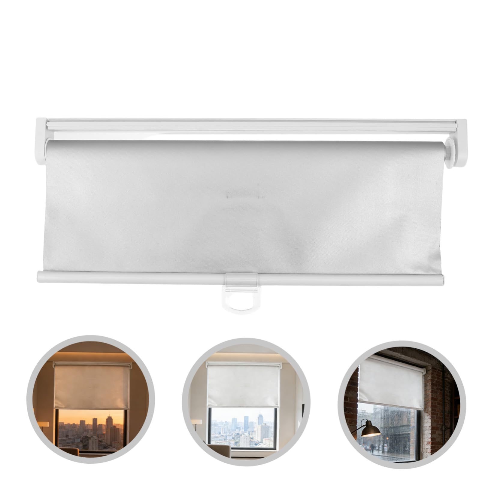 Tenda Rullo Oscurante senza Corda, Tenda Cieca Rullo, Bianca, Poliestere e Metallo, Protezione Uv, Facile Installazione, per Porte e Finestre, Soggiorno e Camera da Letto