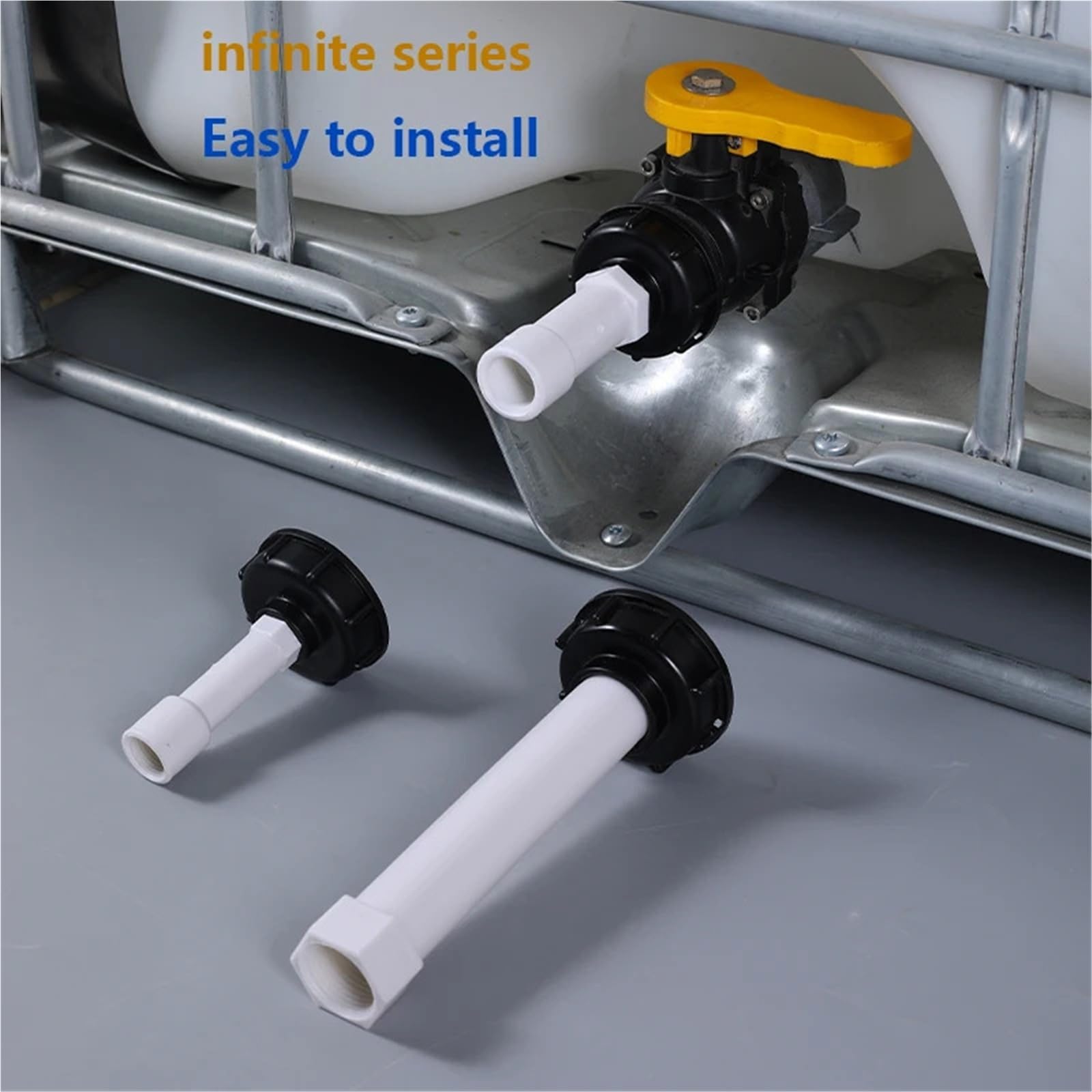 Adaptador for tanque IBC, conexión de manguera riego S60x6, conector rosca gruesa y válvula repuesto for tubo extensión 1/2", 3/4" 1"(2)