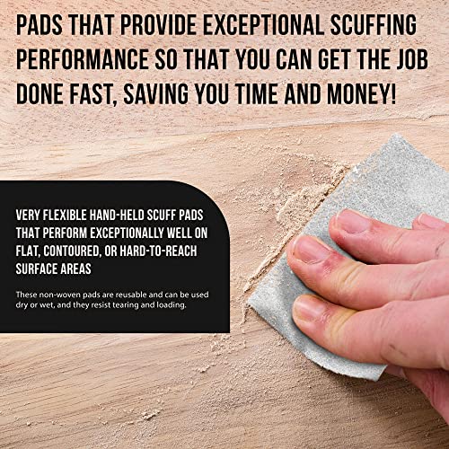 Image of Dura-Gold Premium 6 inch x 9 inch White Light Duty Scuff Pads, Box of 10 - Final Scuffing, Scouring, Cleaning, Cleansing Surfaces, Preparation - Automotive Paint Clearcoat Blending, Auto Body, Woodworking
