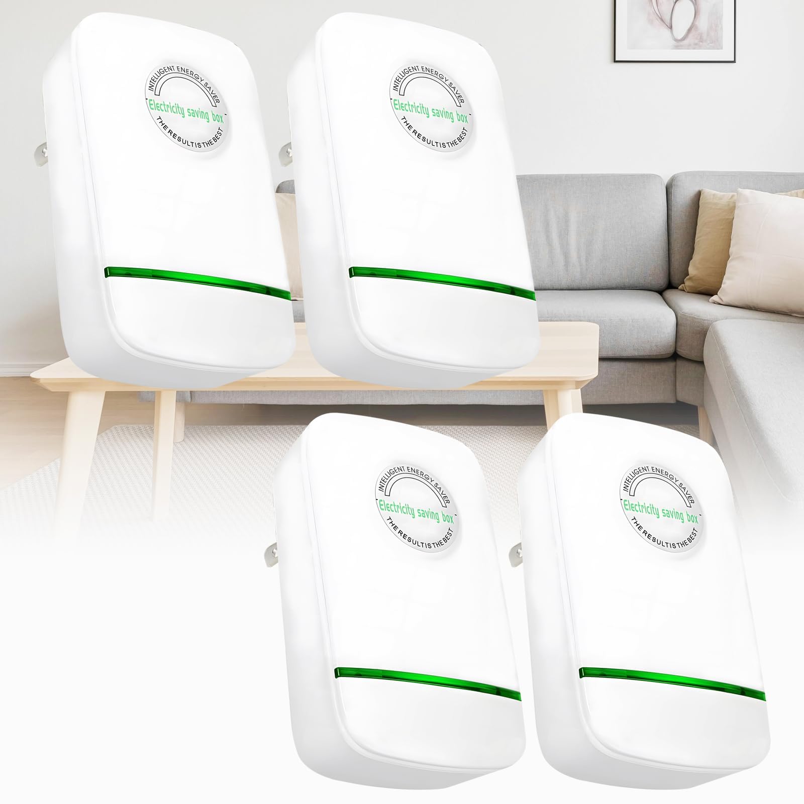 Power Save Stopwatt Energy Saving Device Save Electricity Saving Box Pro Saver Esaver Watt Household Office Market Device Electric Stabilizes Voltage for AC, Refrigerator, Washing Machine, 4 Pack