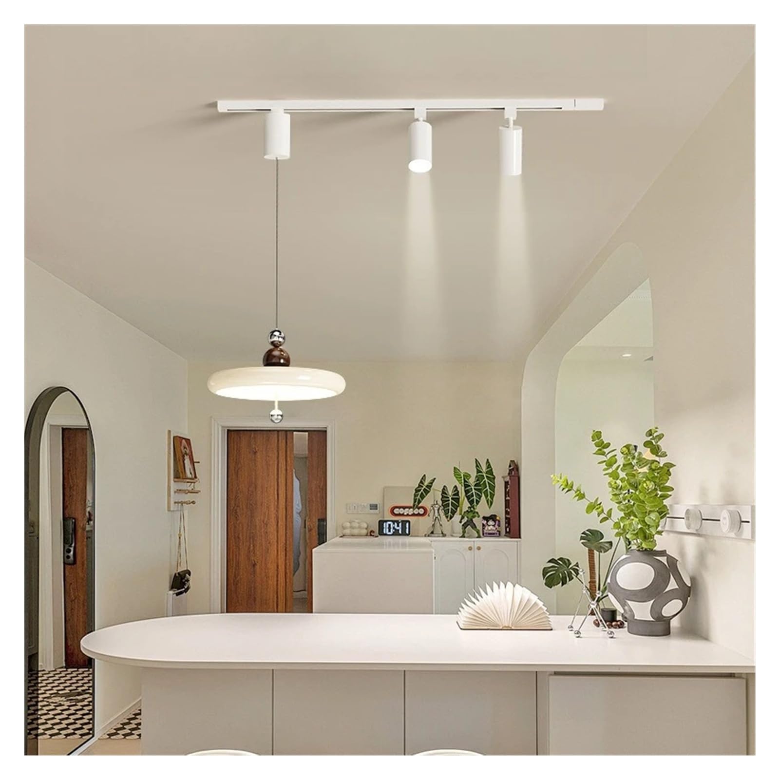 Abat-jour en bois haut de gamme pour suspension LED moderne