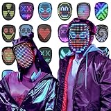 Hipappy LED Mask with Gesture Sensing – Light Up LED Mask for Men & Women, Perfect for Halloween, Christmas, Cosplay, Birthday & Masquerade Parties