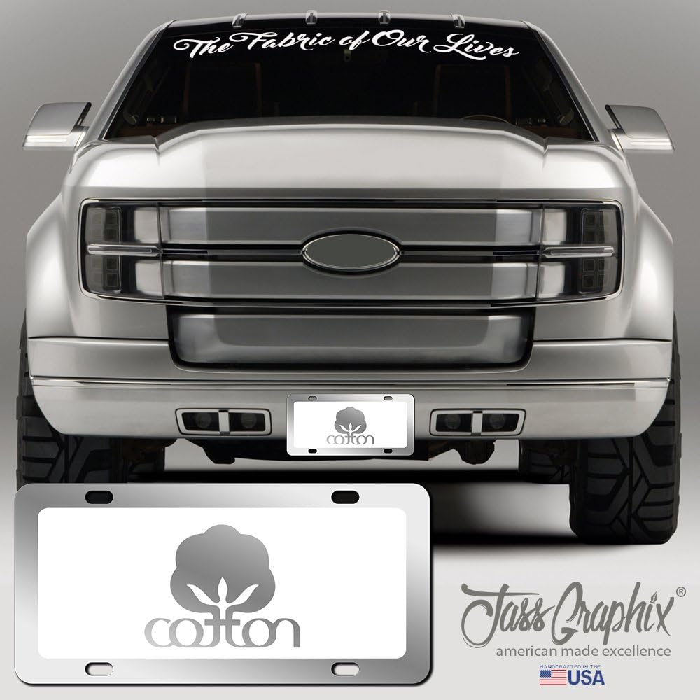 Cotton Decorative White License Plate - 6"x12" Brushed Aluminum Novelty Tag for Front Bumper Display