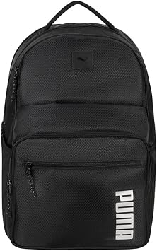 PUMA Unlimited Backpack, Black, with Exterior Pockets and Interior Zip and Slip Pockets