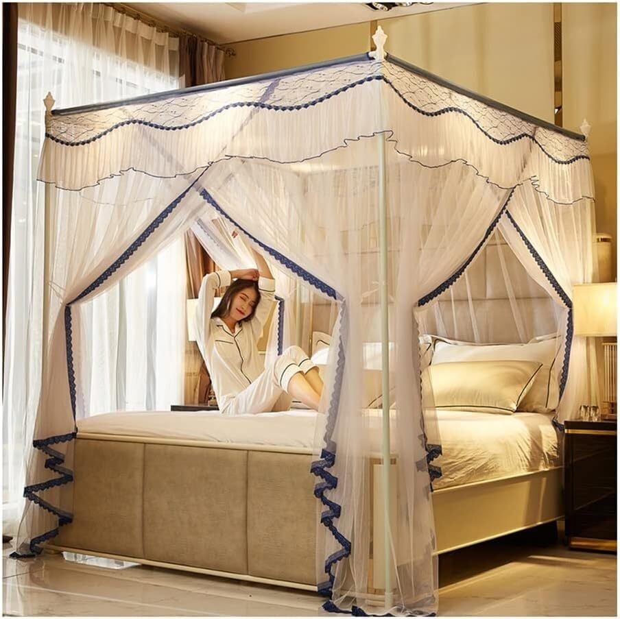 Moustiquaire lit double 180x200 couvre-lit de princesse blanc