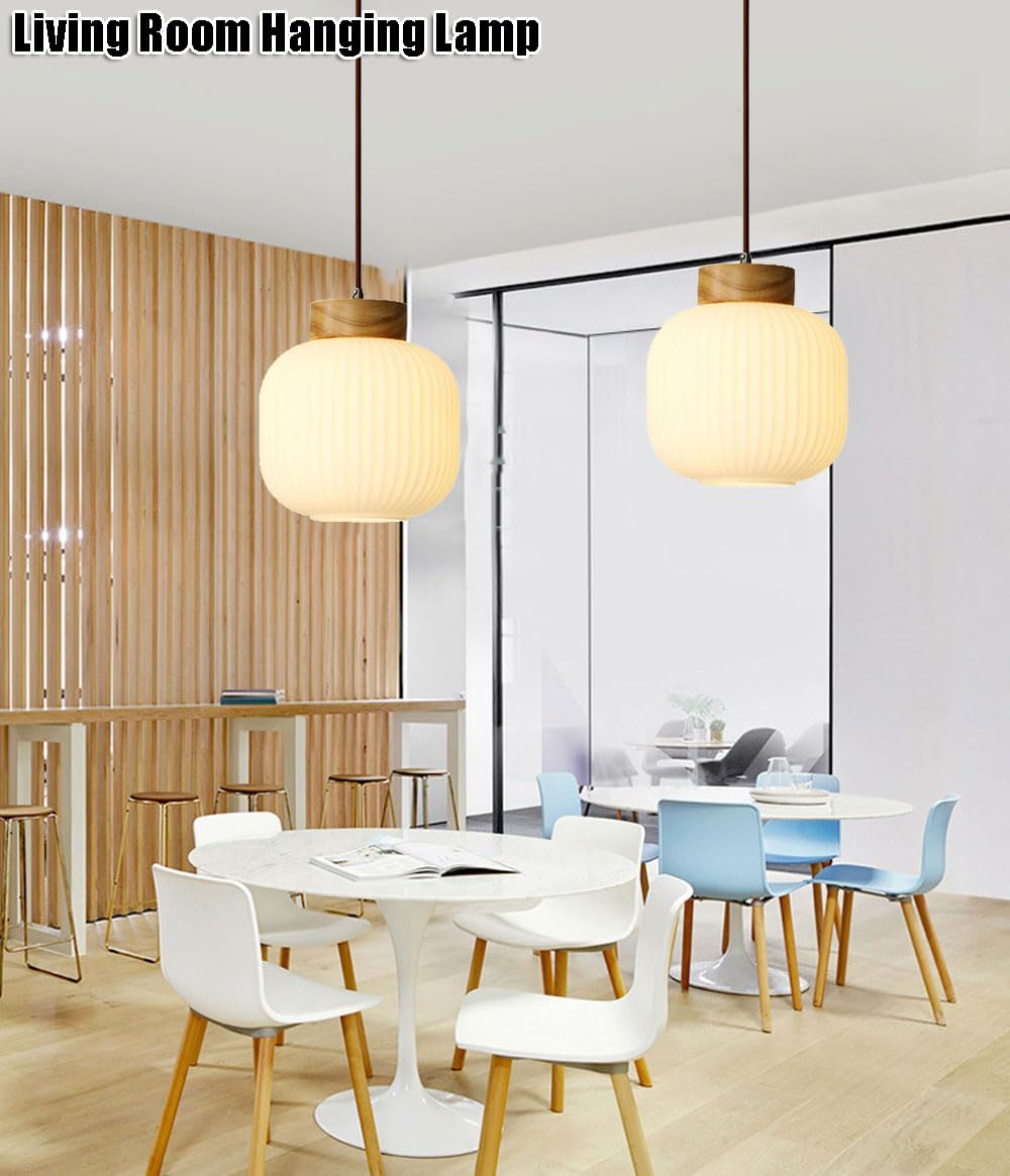Kreatywna lampa wisząca w kształcie latarni, szklana lampa wisząca w stylu skandynawskim, lampa wisząca z jedną głowicą E27, dekoracyjna oprawa do balkonu i restauracji, oprawy wpuszczane