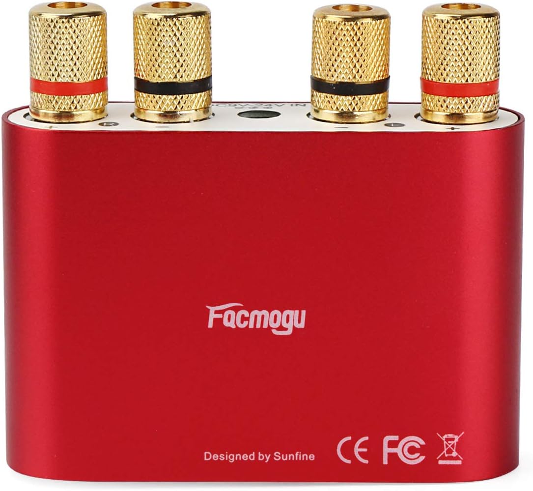 50% оƒƒ Dіѕсоunt Facmogu F900 Red Bluetooth Amplifier with Adapter 5A 12V DC, 50W + 50W Mini Amplifier Wireless Audio 12V DC AMP 100W 2 Channel