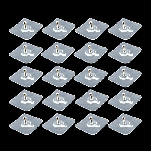 20 ganchos de pared para colgar, adhesivos sin tornillos, tornillos sin costuras para montaje en pared para baño y ducha
