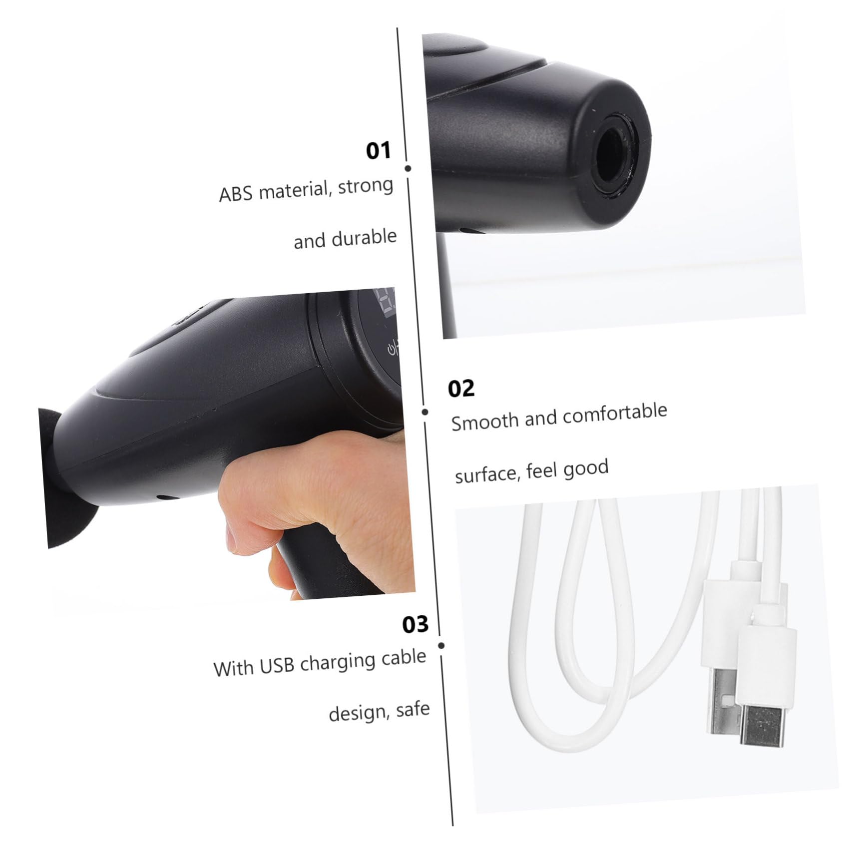 CALLARON Masajeador Corporal Doméstico 6 Niveles de Masaje Profundo, 4 Cabezales Intercambiables y Batería de 1200 Mah para Alivio Muscular en Espalda, Cuello y Piernas