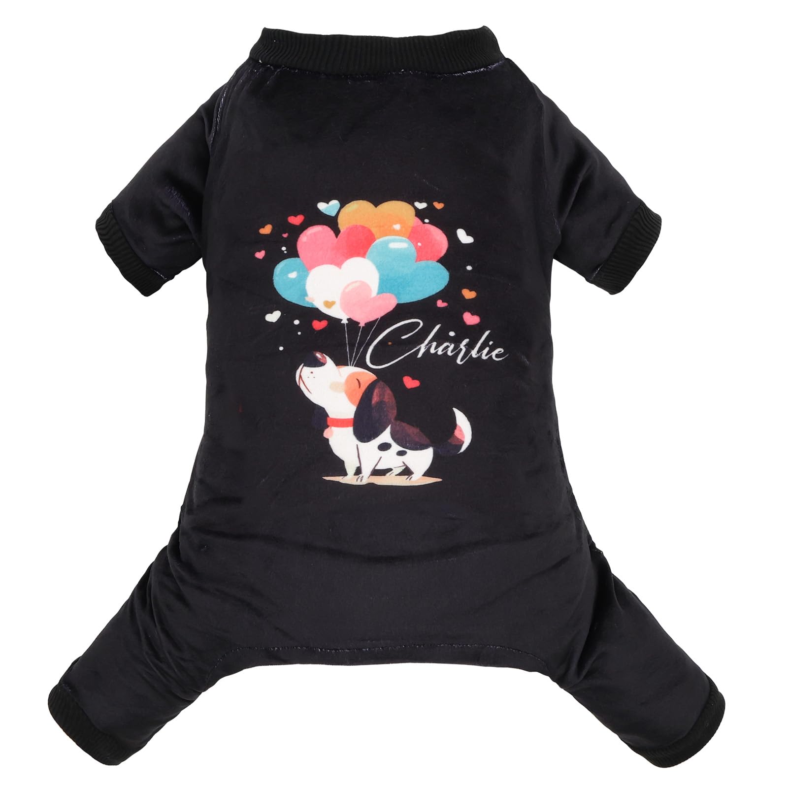CuteBone Soft &amp; Stretchy Dog Pajamas Charlie - Cozy Pet Jammies Breathable Jumpsuit for Small Dogs - All-Season Comfy Outfit Easy-On Pullover Design - Keeps Pets Warm &amp; Comfortable P339M