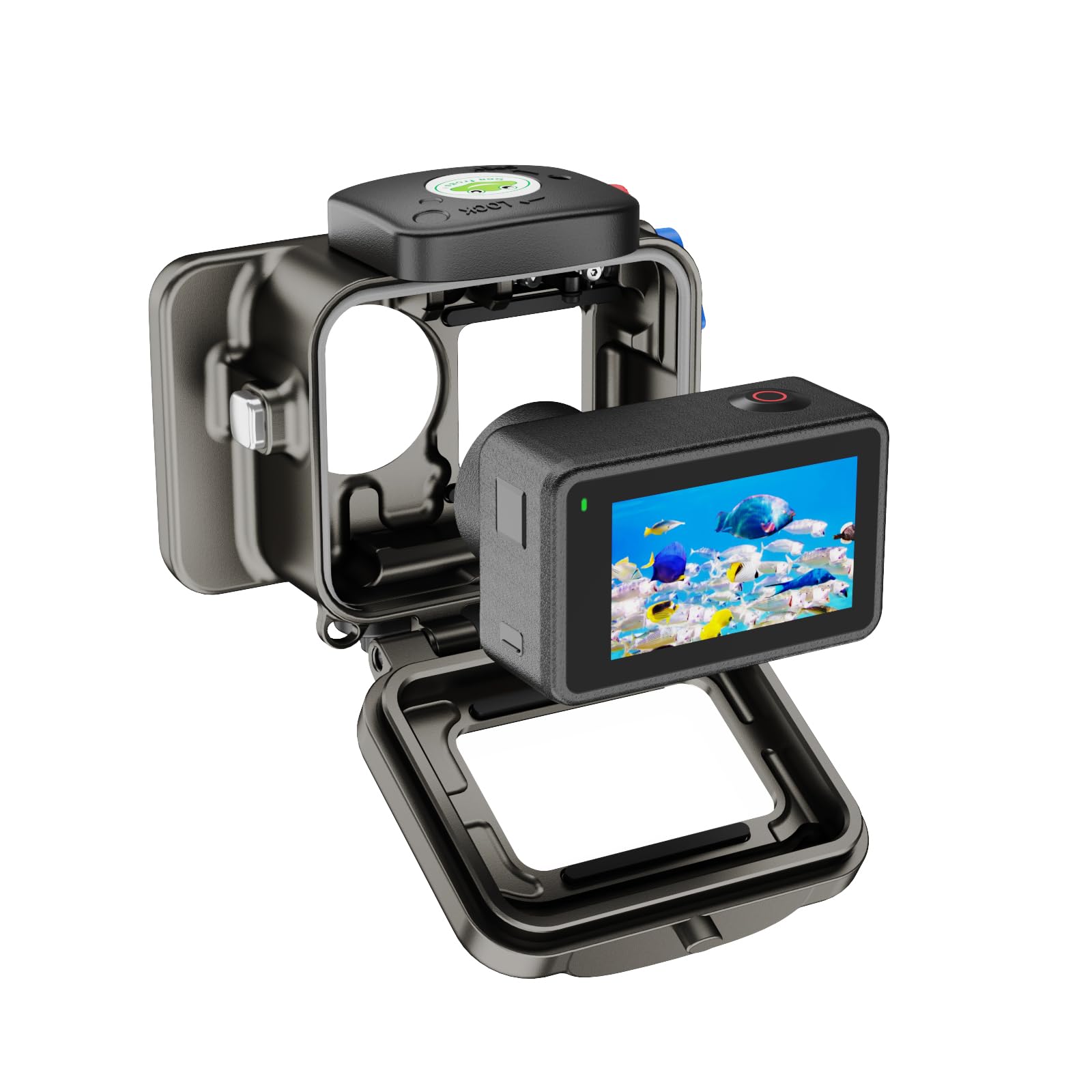 Sea Frogs Funda impermeable para cámara DJI Action 4/5 Pro, clasificación de profundidad de 200 m, funda de cámara de buceo para buceo extremo