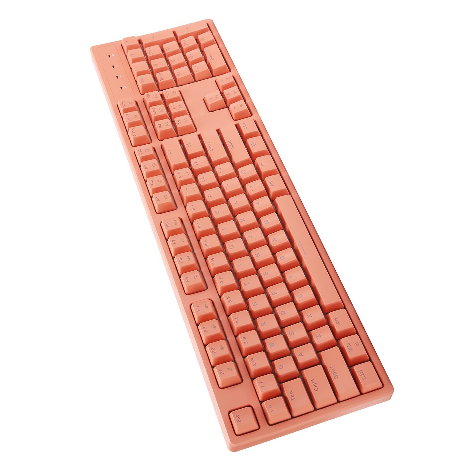 Klawiatura Mechaniczna RGB, 104 Klawisze, Podświetlana, Przewodowa Klawiatura do Gier, z 20 Efektami świetlnymi i ergonomiczną konstrukcją, do Komputera Stacjonarnego (Oś różowo-zielona)