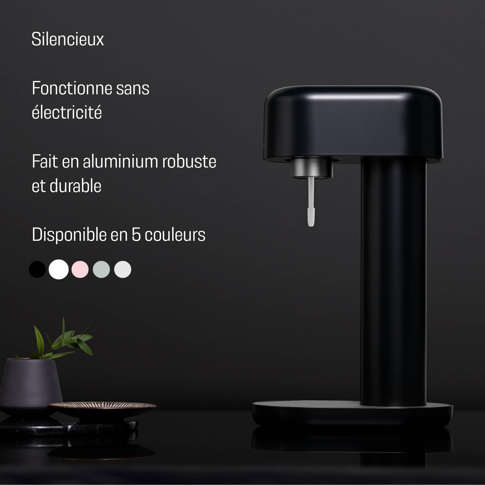 Mysoda Pack Ruby - Machine à eau pétillante avec 2 bouteilles d'eau en PET et une cylindre de CO2 - Blanc