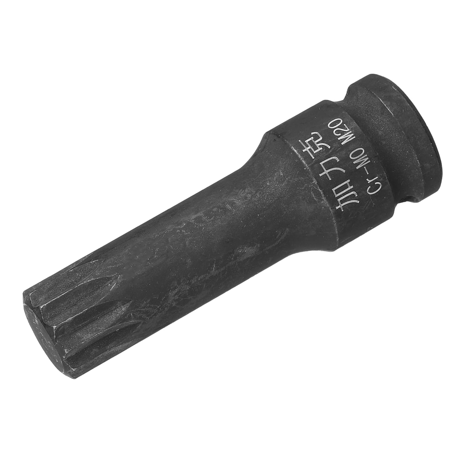 sourcing map Douille à triple cannelure carrée M20 (20 mm), longueur métrique de 7,6 cm, utilisation en acier CR-MO avec visseuses à percussion ou cliquets manuels