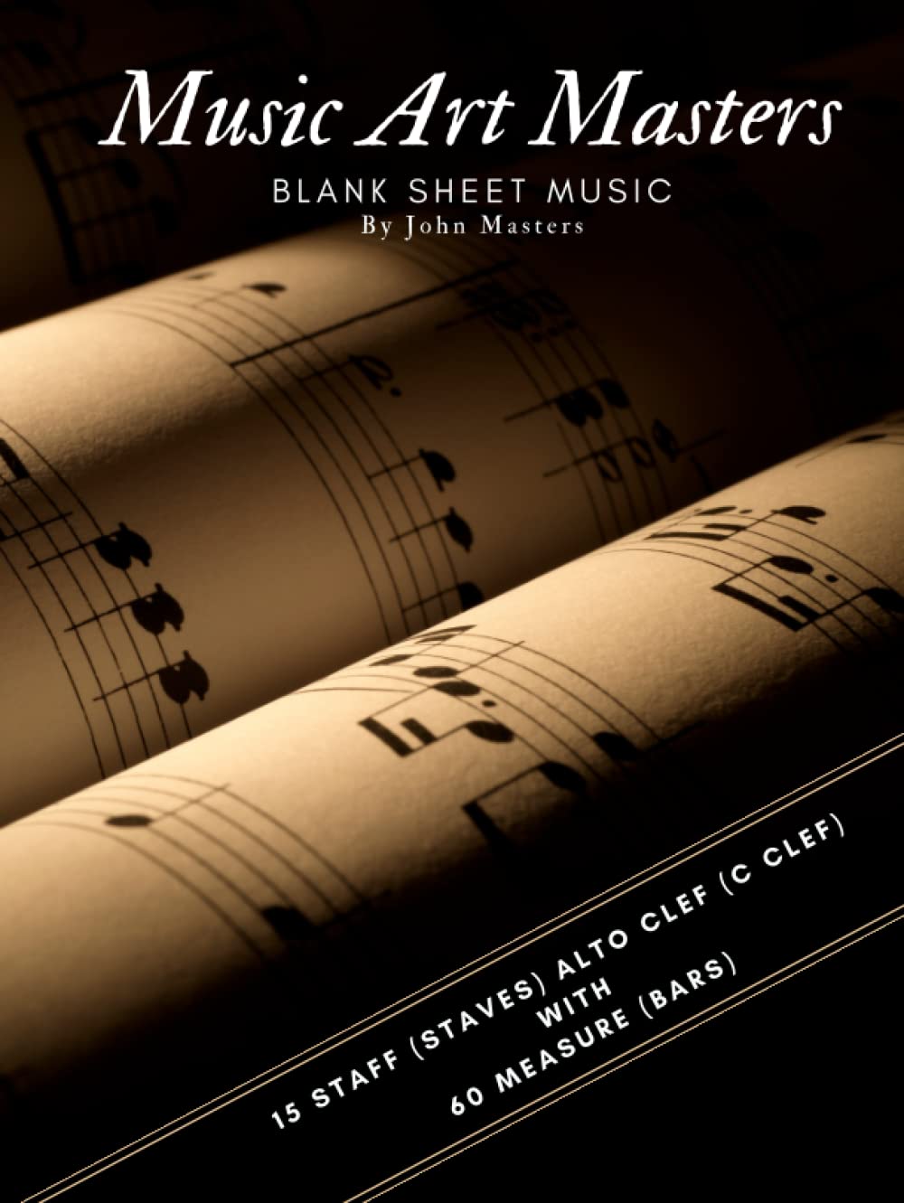 Cahier de musique alto clef à 15 portées, idée cadeau pour altiste