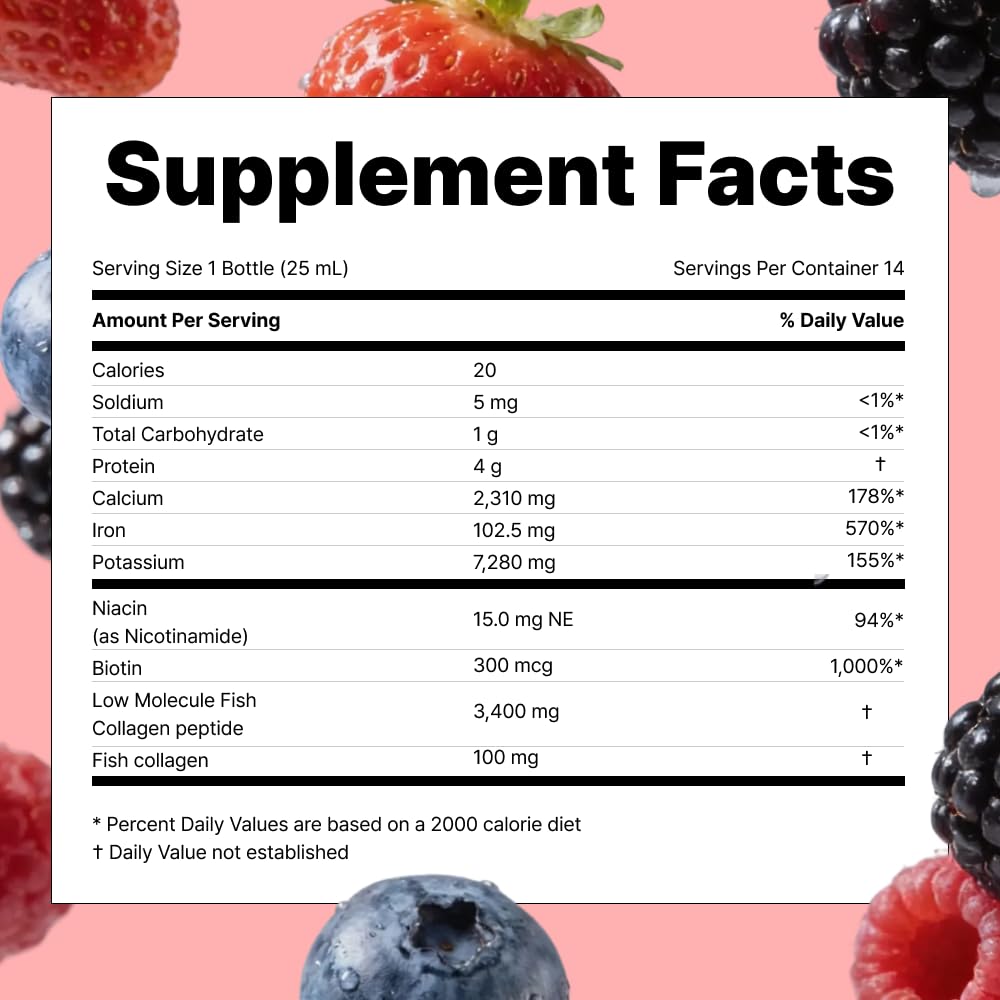 VITALBEAUTIE Super Collagen Drink – 3,500mg Low‑Molecular Fish Collagen (5 Types) – K‑Beauty Liquid Beauty Ampoules, Mixed Berry Flavor (Naturally & Artificially Flavored) – 14 x 25 mL — Amazon image 8