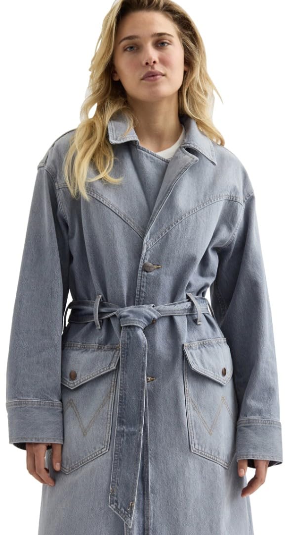Wrangler - Chaqueta Mujer - Corte Relajado - Denim Trench - Haute Haze