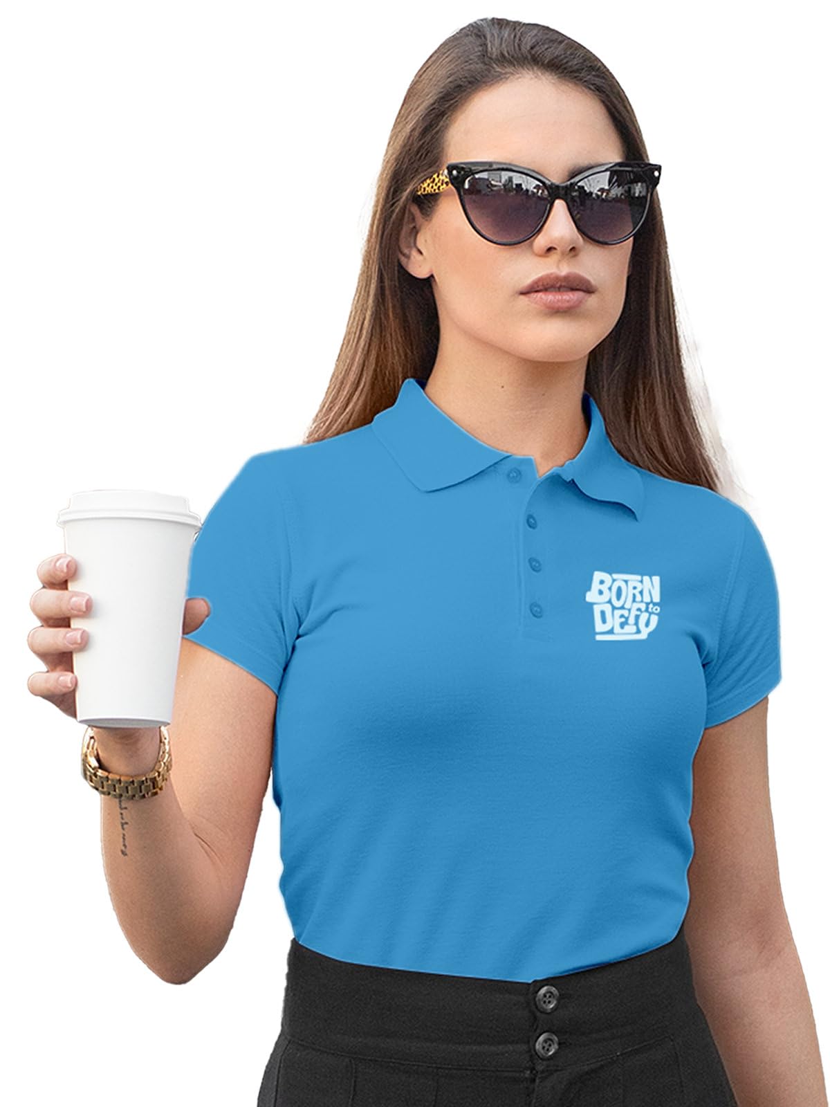 fighterhero Women's Polo T-Shirt | Cotton Rich | Globally Certified Fabric | Wrinkle-Resistant | Colors Dont Fade | Regular Fit | Born to Defy Design-picture-19