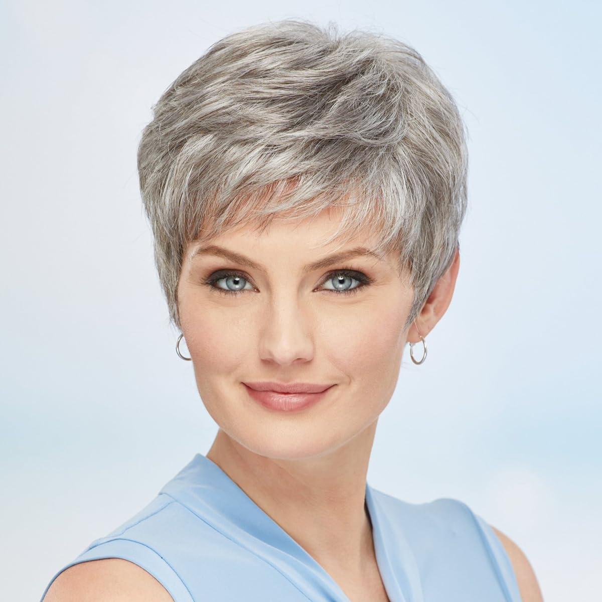 Paula Young CC Casey COOLCAP WhisperLite Wig Textured Pixie Wig with Breathable Cap and Shattered Bangs/Multi-Tonal Shades of Blonde, Silver, Brown