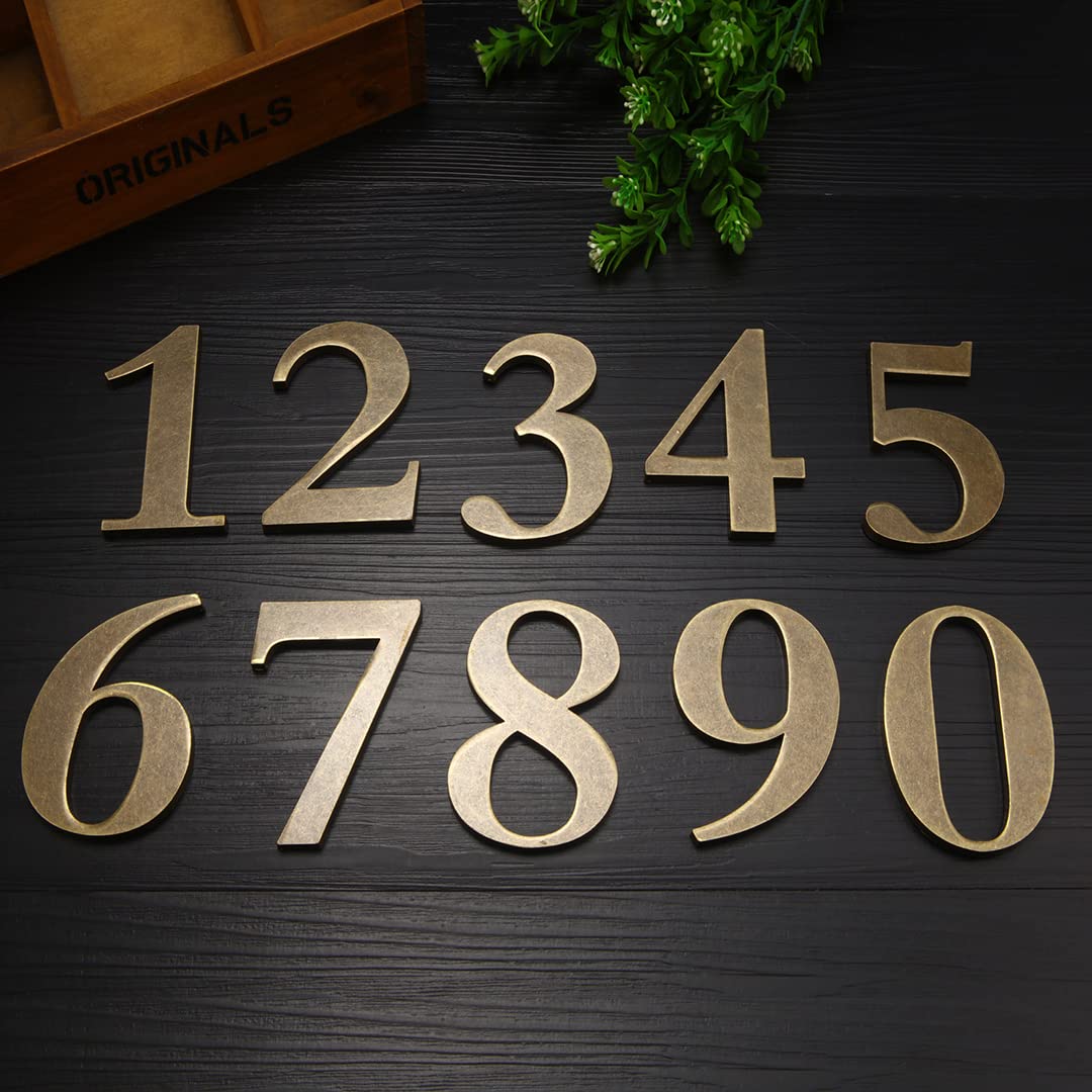 Metallo Numero Civico Antichi 4 Pollici (10 cm) Moderna Numeri Indirizzo di Casa di Porta in Bronzo House Number per Cassetta Postale Stradale (Door Number 8)