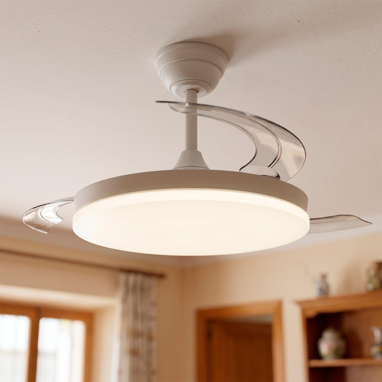 Greenice Marele Ventilador de Techo Ø106cm | Motor DC 29W | 3 Aspas | Luz LED 48W 5040lm, 3500-6500K | 6 Velocidades | Mando a Distancia | Función Verano/Invierno | Blanco