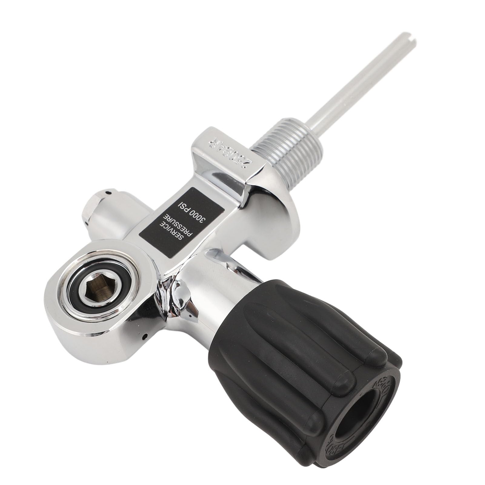 Kuuleyn Scuba Diving Cylinder Valve,Chrome Plated Brass G3/4 DIN Yoke Dual Use 250 Bar High Pressure Diving Tank Valve for Divers Snorkeling Enthusiasts Marine Equipment