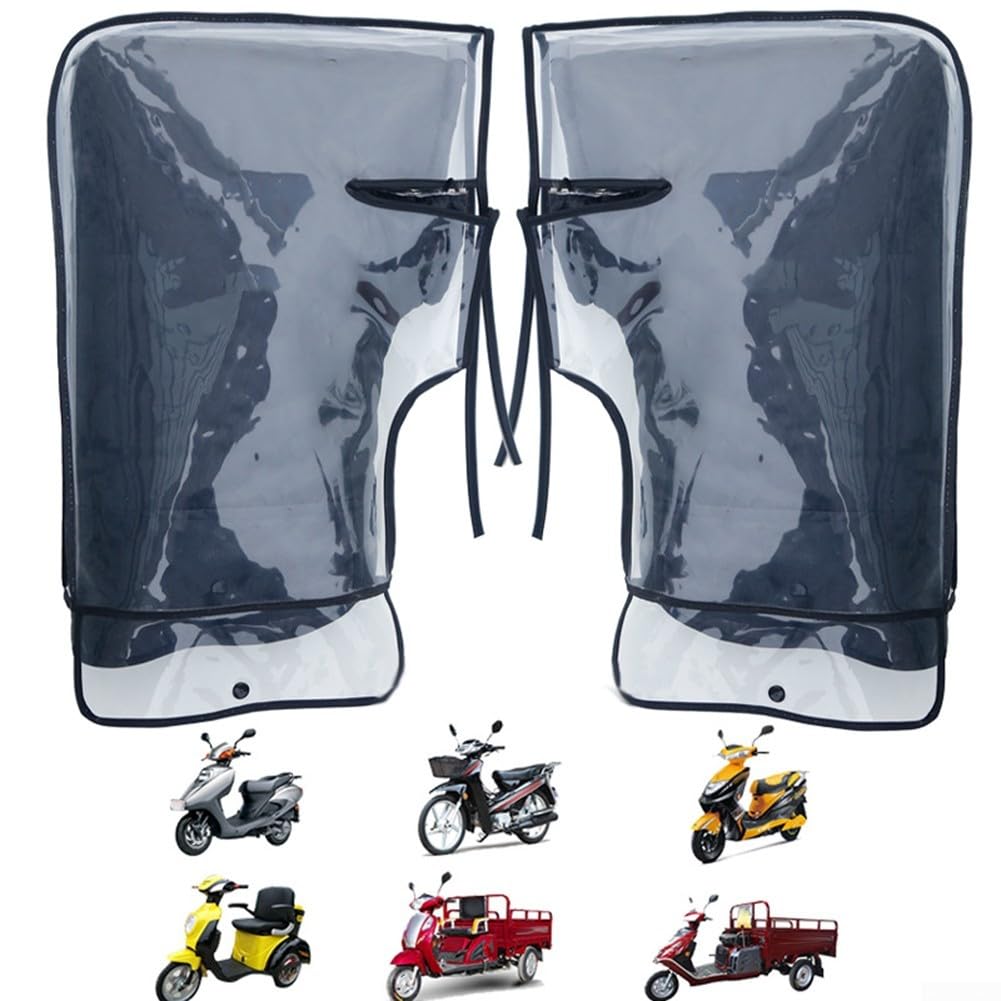 Fundas de manillar de bicicleta de invierno con forro polar, guantes de ciclismo resistentes al viento para montar en clima frío, negro (gris)