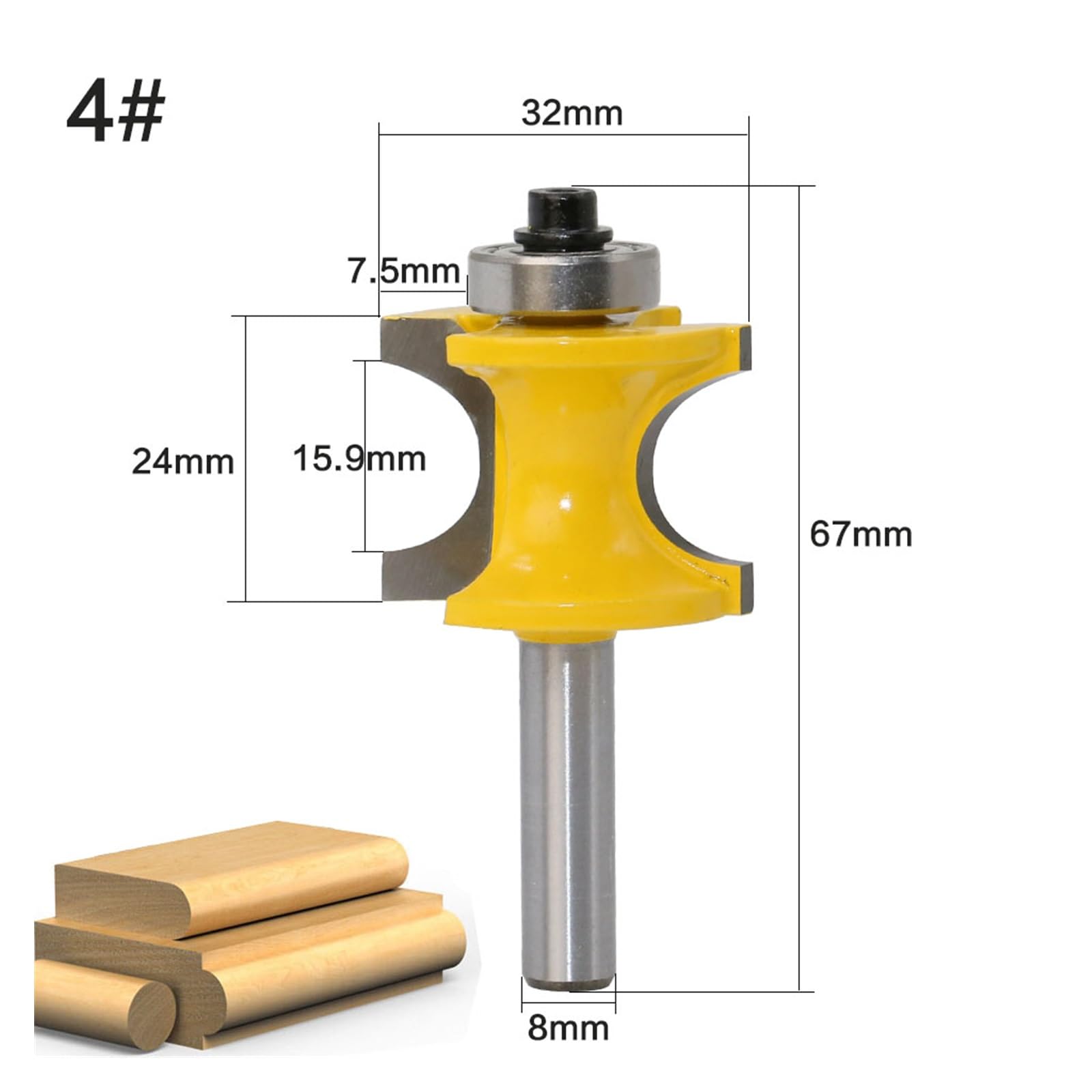5 sztuk 8mm z końcówką trzpieniową Bullnose frez do drewna Bit węglika wolframu Box Router Bit frez do drewna