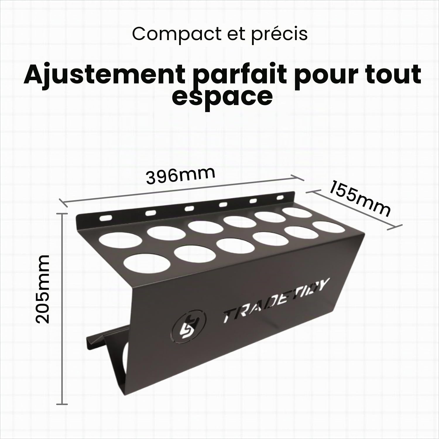 Tradetidy Support de stockage pour mastic silicone/mastic/adhésif, idéal pour camionnettes, garages, ateliers, construction en acier robuste, bords arrondis pour la sécurité, 396 mm (L) x 205 mm (H) x