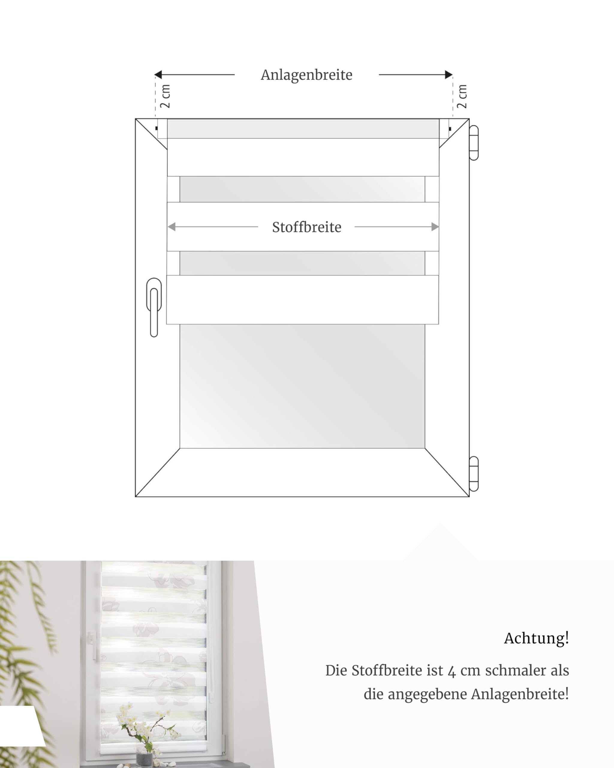 by Garesa Duo Rollo Swing - Doppelrollo Klemmfix ohne Bohren 90 x 150 cm, Weiß/Grau/Fuchsia - Fenster Sichtschutz und Lichtschutz, Bedienung mit Kettenzug