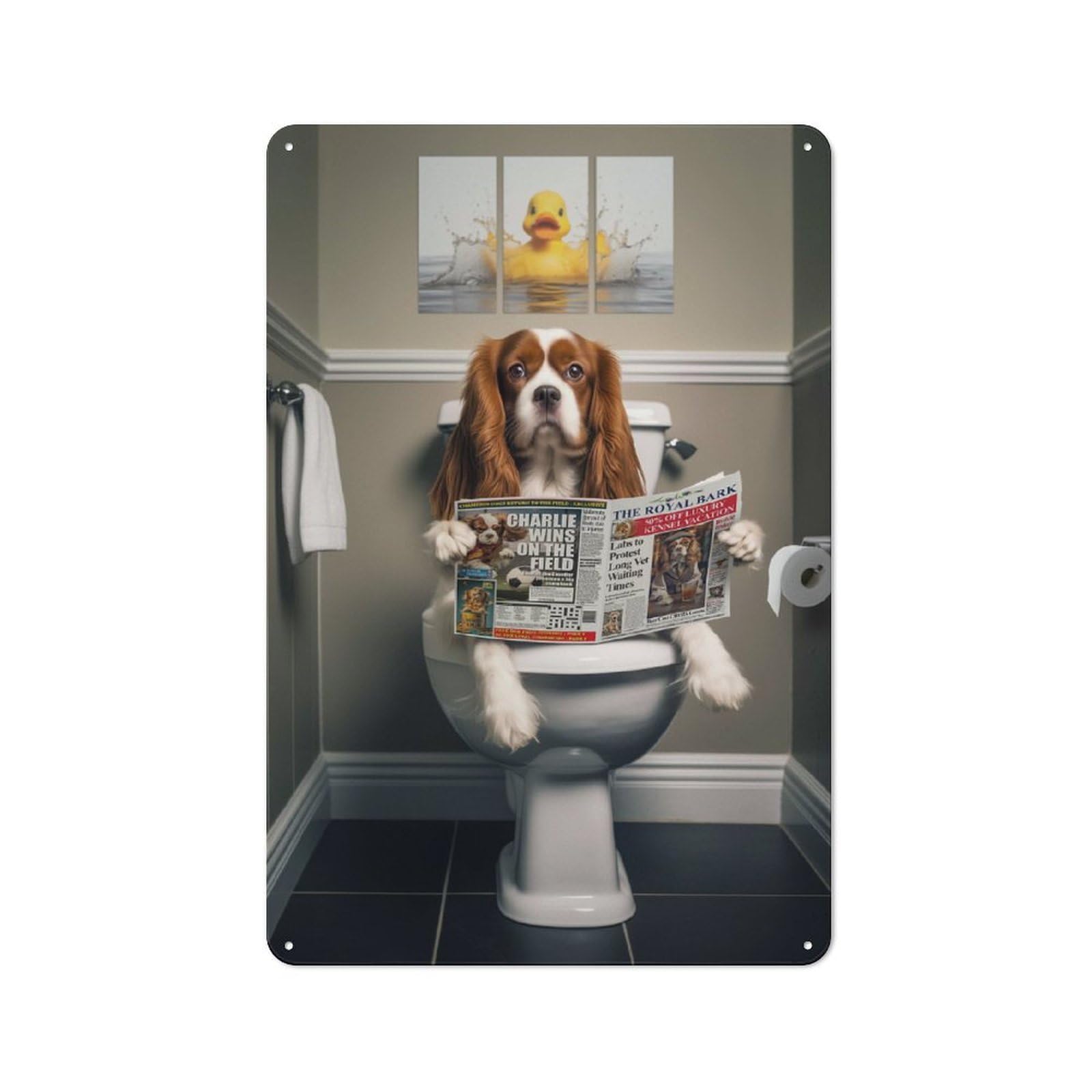 Junmoney Cavalier King Charles Shed Metal Sign With Design 30X20cm, Outdoor Room Shed Wall Decor For Shed, Garden Room, Porch Or Garage