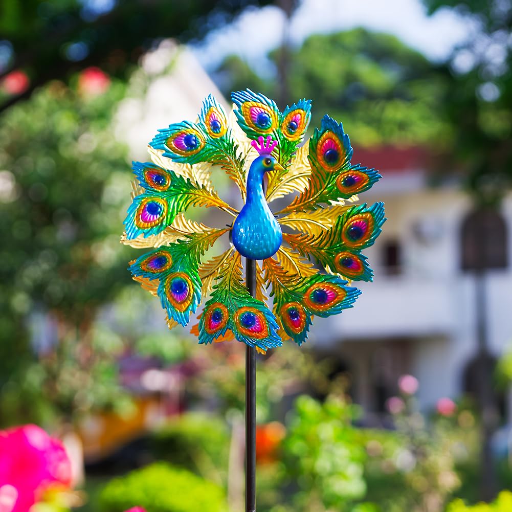 Amazon.com: SUNNYGARDEN Wind Spinners Outdoor Peacock, 63 Inch