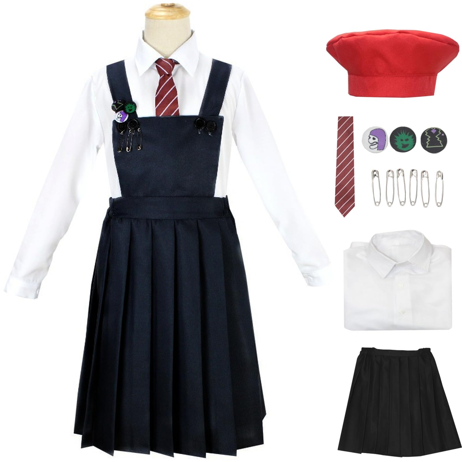 Bambina Cosplay Matilda Costume con Cappello per Halloween Festa Set