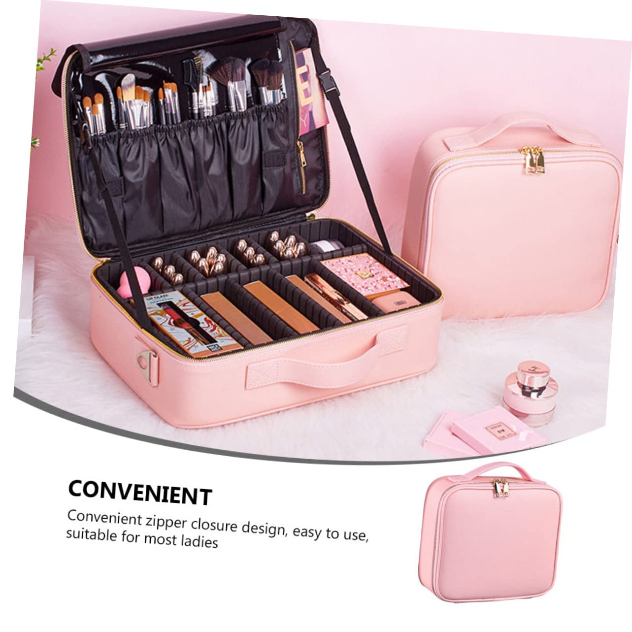 BESTYASH Boîte Maquillage Organisateur Trousse Capacité Spacieuse pour Cosmétiques Voyage et Déplacements