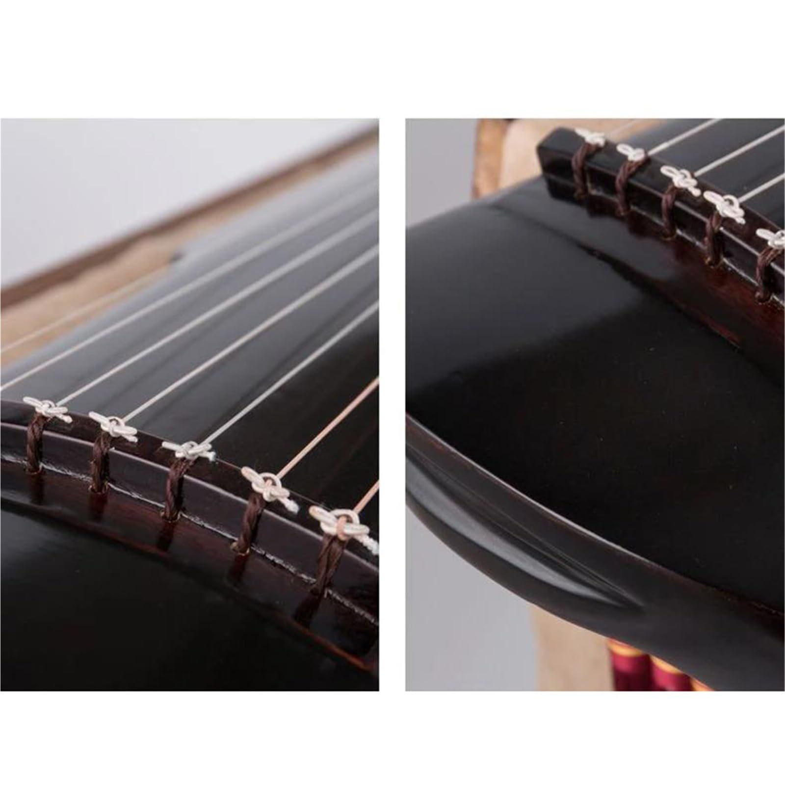 Instrument Guqin Guqin 7 Strunowy Z Drewna Paulowni Ręcznie Robiony Tradycyjny Instrument Muzyczny Dla Początkujących(Black with box)