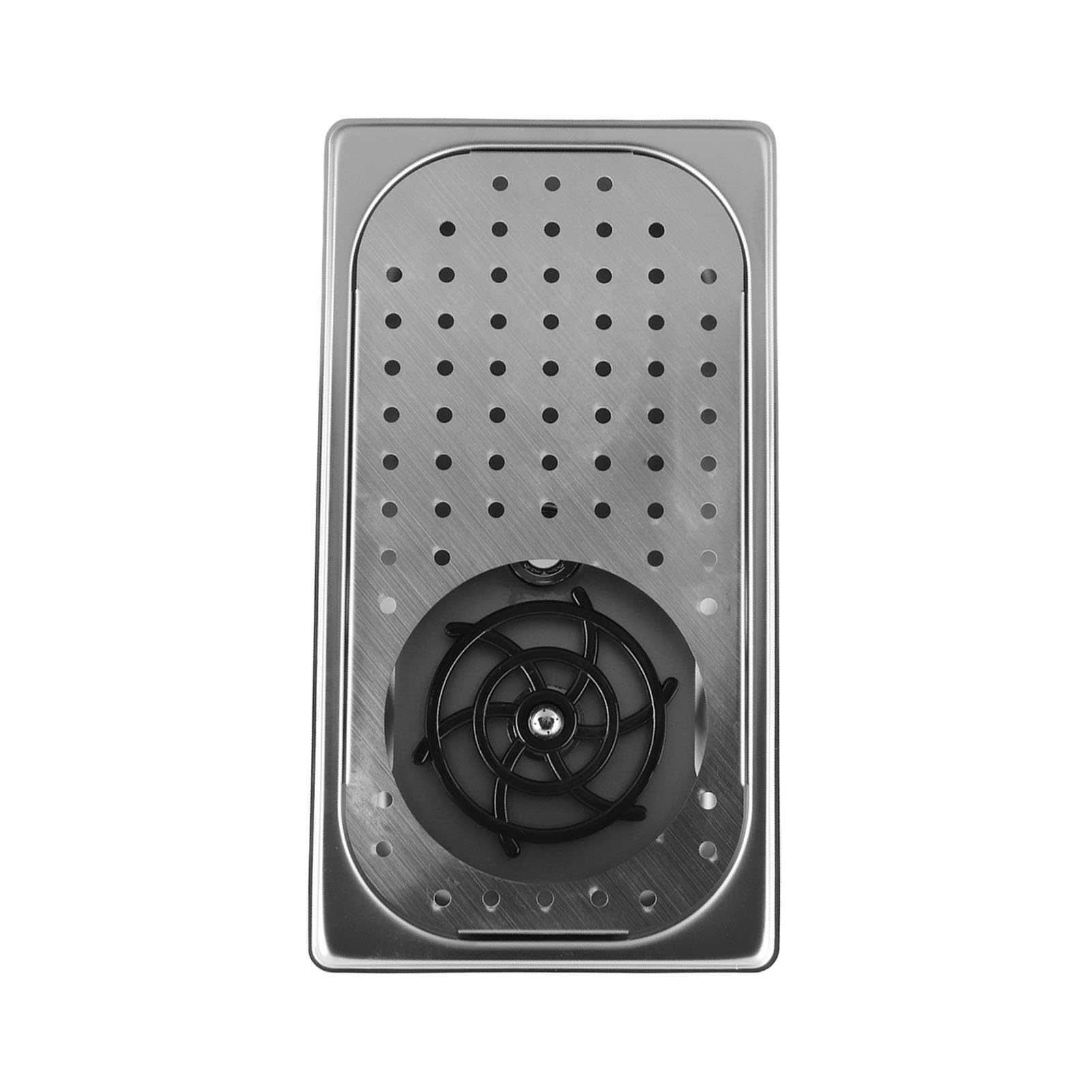 Enjuagadora de Tazas, Bandeja de Drenaje y Goteo Limpieza Automática Eficiente Enjuagadora de Jarras de Acero Inoxidable Multiusos Empotrada para Hotel Cafetería Restaurante (BLACK) (Acero inoxidable)