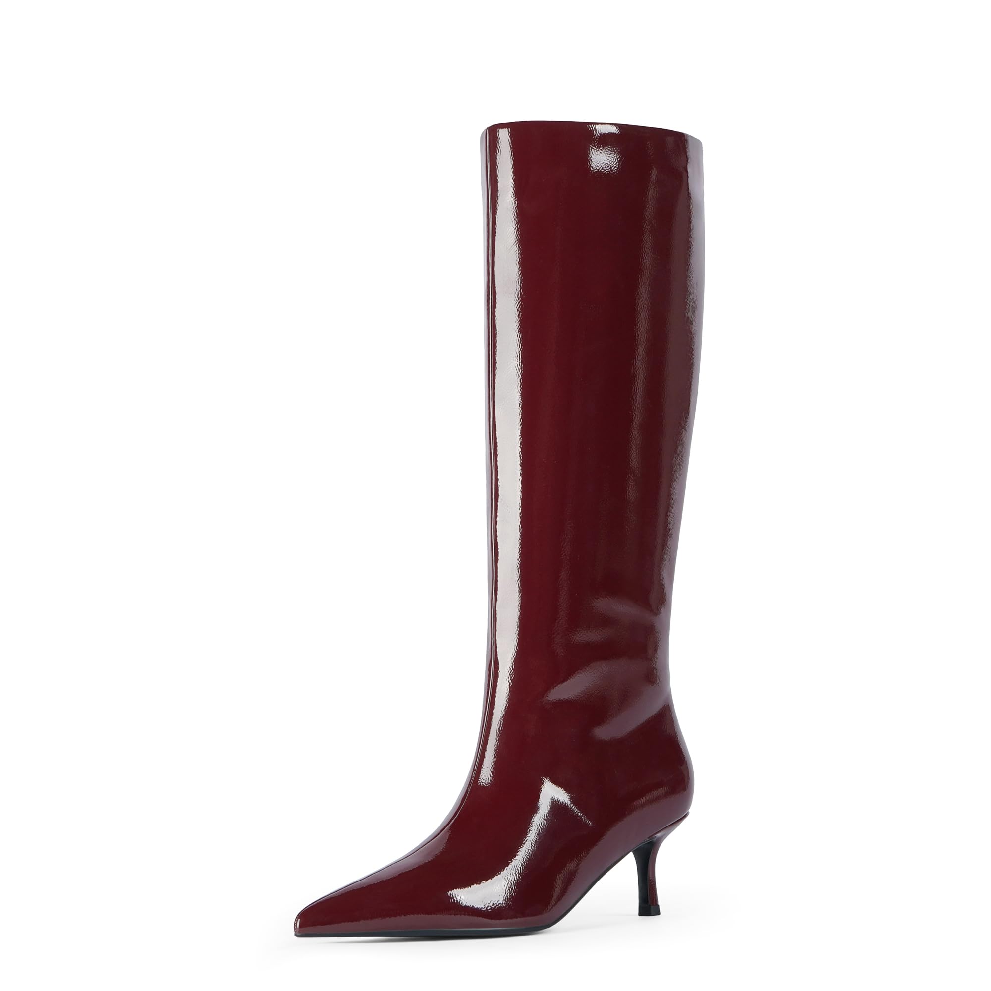 Modatope Knee High Boots Women Kitten Heels Tall Boots Pointed Toe Long Boot for Women