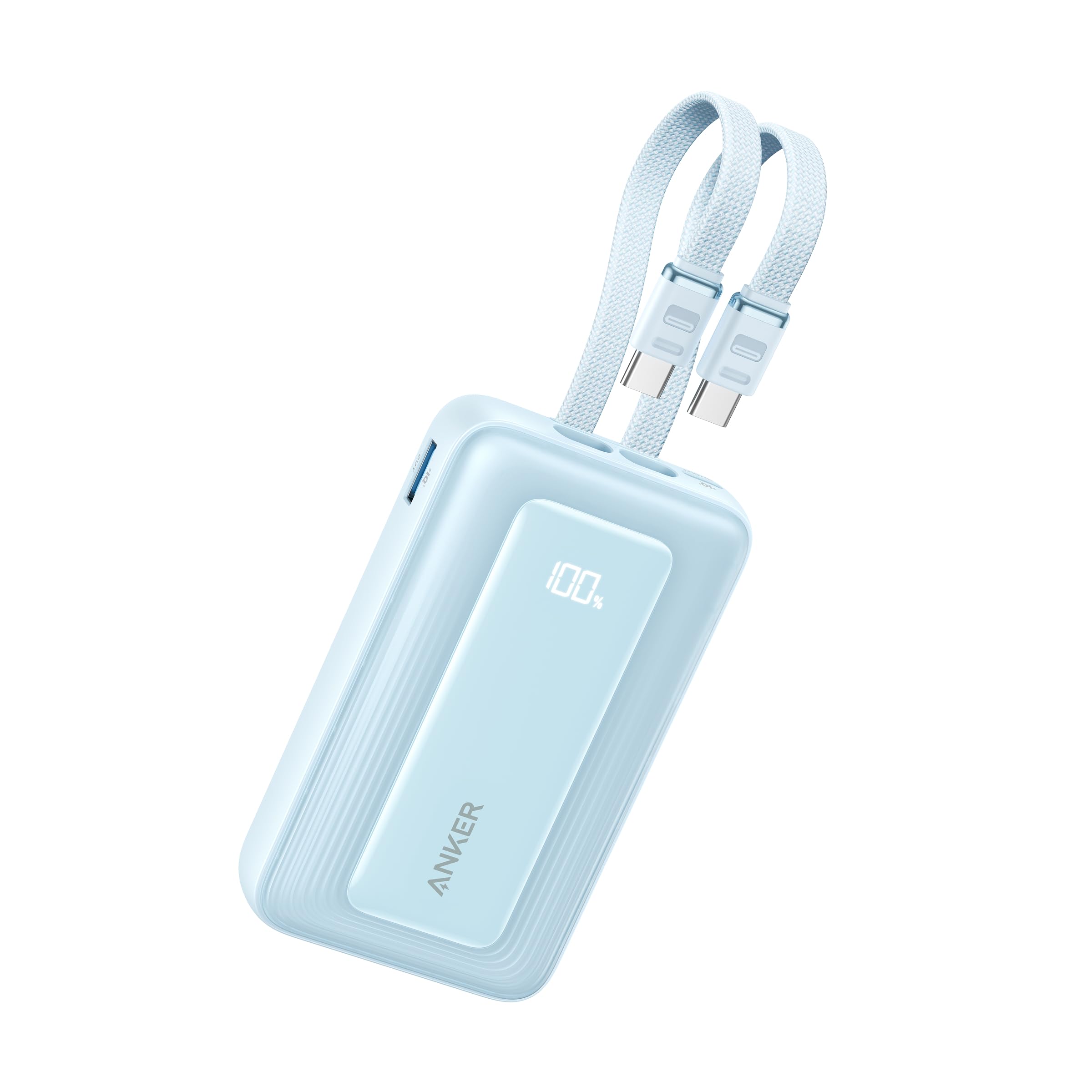 Anker Zolo Power Bank, Built-in Dual USB-C Cables, 20000mAh 45W