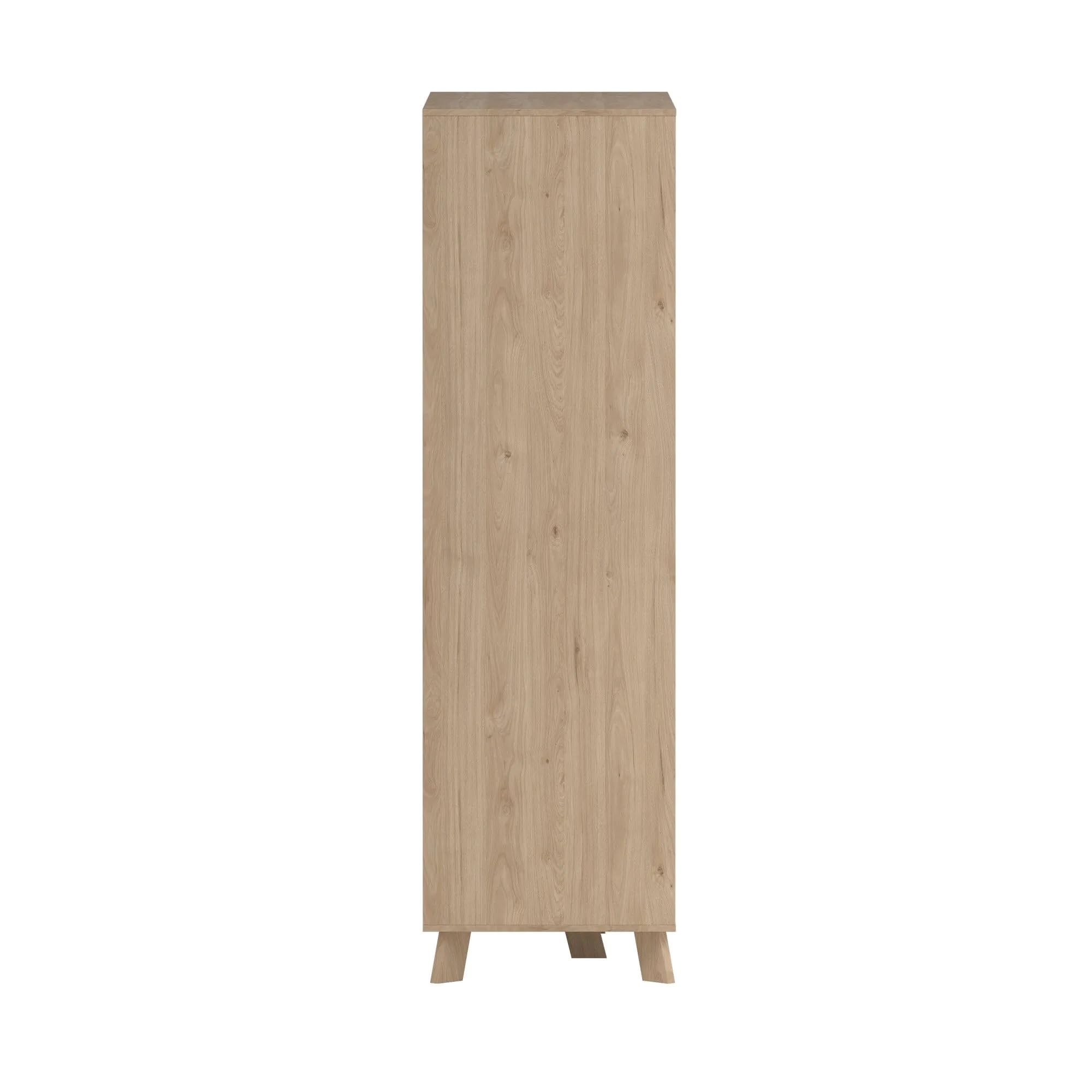 Bissolo Casa Armadio Moderno con 3 Ante, 1 Specchio, 2 Cassetti, 147,2x58,1x201 cm, Hickory Jackson e Bianco Opaco
