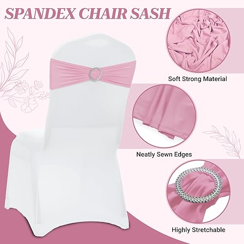 Miniatura 3 de MDS - Paquete de 75 bandas elásticas de elastano para silla, con lazo de alta calidad, con hebilla deslizante, ajuste universal, lazos elásticos