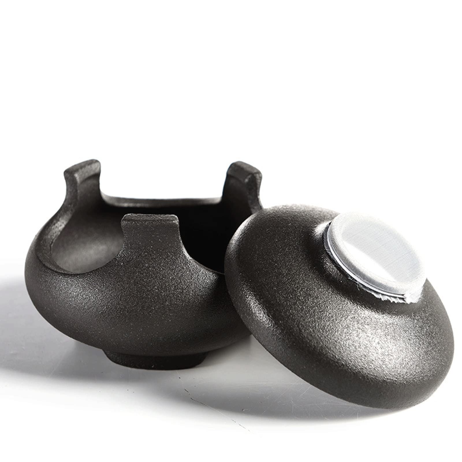 Sitko do herbaty gruba ceramika sitko do herbaty retro czarna ceramika odpływ do herbaty ceramiczny zestaw do herbaty filtr do herbaty kreatywny odpływ sitko do herbaty