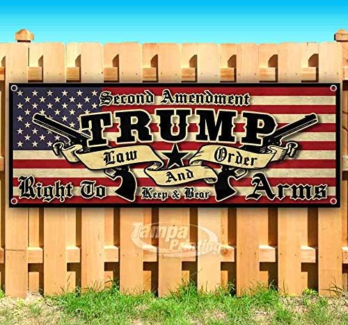 Trump Law and Order 13 oz Banner | Non-Fabric | Heavy-Duty Vinyl Single-Sided with Metal Grommets